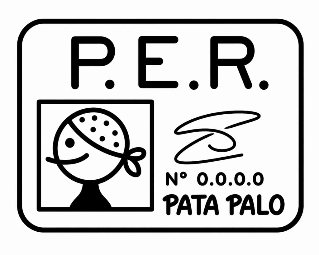 Navegaria Pata Palo Patron-Karte mit Illustration eines Freizeitskippers